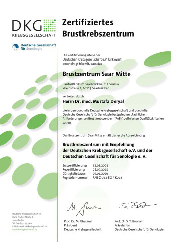 Zertifikat Brustzentrum